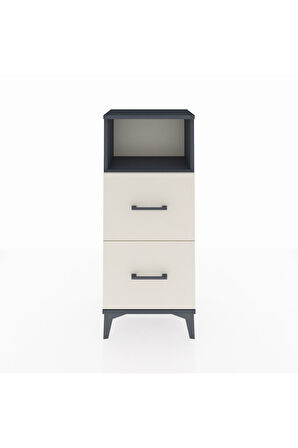 Arges Komodin Tek Raflı 2 Çekmeceli 44x30x106 Antrasit-Aytaşı