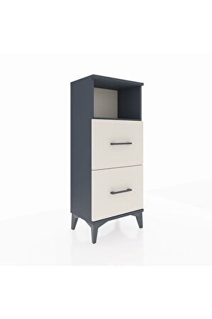 Arges Komodin Tek Raflı 2 Çekmeceli 44x30x106 Antrasit-Aytaşı
