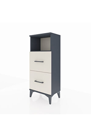 Arges Komodin Tek Raflı 2 Çekmeceli 44x30x106 Antrasit-Aytaşı