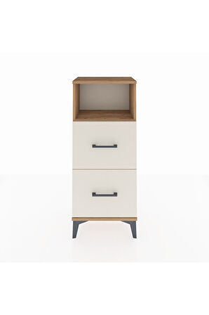 Arges Komodin Tek Raflı 2 Çekmeceli 44x30x106 Çam-Aytaşı