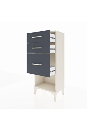 Arges Komodin 3 Çekmeceli 44x30x106 Aytaşı-Antrasit