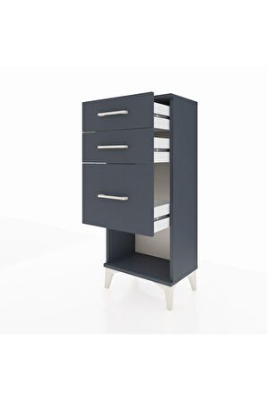 Arges Komodin 3 Çekmeceli 44x30x106 Antrasit-Antrasit