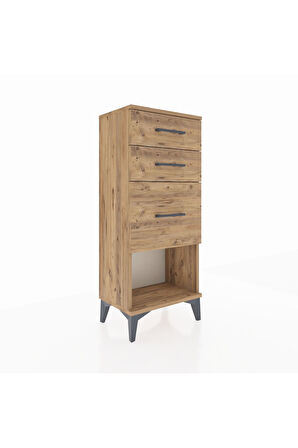Arges Komodin 3 Çekmeceli 44x30x106 Çam-Çam