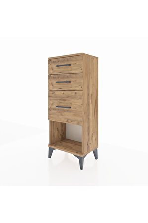 Arges Komodin 3 Çekmeceli 44x30x106 Çam-Çam