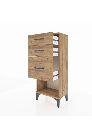 Arges Komodin 3 Çekmeceli 44x30x106 Çam-Çam