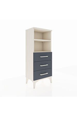 Arges Komodin 2 Raflı 3 Çekmeceli 44x30x106 Aytaşı-Antrasit