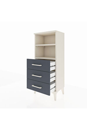 Arges Komodin 2 Raflı 3 Çekmeceli 44x30x106 Aytaşı-Antrasit