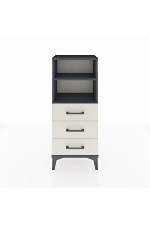 Arges Komodin 2 Raflı 3 Çekmeceli 44x30x106 Antrasit-Aytaşı