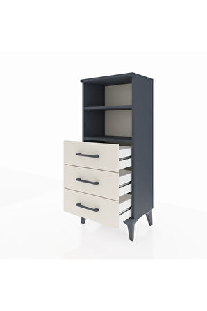 Arges Komodin 2 Raflı 3 Çekmeceli 44x30x106 Antrasit-Aytaşı