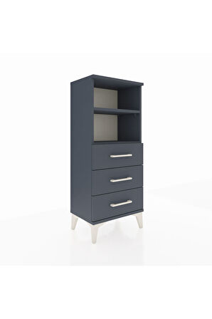 Arges Komodin 2 Raflı 3 Çekmeceli 44x30x106 Antrasit-Antrasit