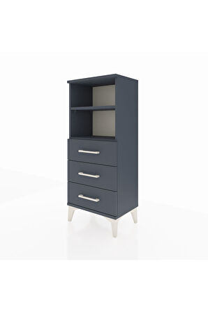 Arges Komodin 2 Raflı 3 Çekmeceli 44x30x106 Antrasit-Antrasit