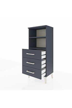 Arges Komodin 2 Raflı 3 Çekmeceli 44x30x106 Antrasit-Antrasit