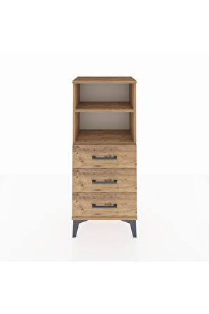 Arges Komodin 2 Raflı 3 Çekmeceli 44x30x106 Çam-Çam