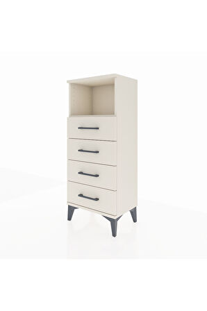 Arges Komodin Tek Raflı 4 Çekmeceli 44x30x106 Aytaşı-Aytaşı