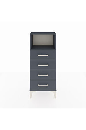 Arges Komodin Tek Raflı 4 Çekmeceli 44x30x106 Antrasit-Antrasit