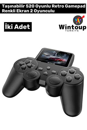 Mini Nostalji Mario Atari Sup Taşınabilir 520 Oyunlu Mini Atari Oyun Konsolu Siyah 2 Adet