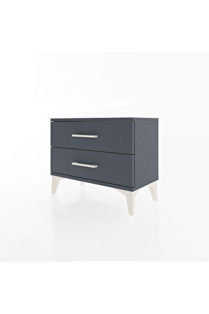 Arges Komodin 2 Çekmeceli 60x30x48 Antrasit-Antrasit