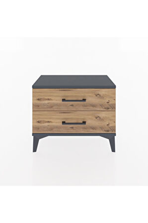 Arges Komodin 2 Çekmeceli 60x30x48 Antrasit-Çam