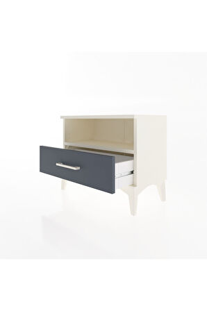 Arges Komodin Tek Raflı Tek Çekmeceli 60x30x48 Aytaşı-Antrasit