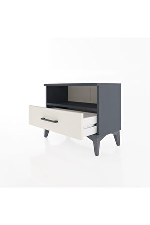 Arges Komodin Tek Raflı Tek Çekmeceli 60x30x48 Antrasit-Aytaşı