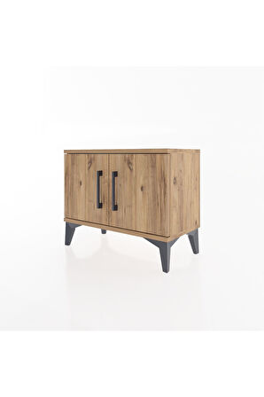 Arges Komodin Tek Raflı 2 Kapaklı 60x30x48 Çam-Çam