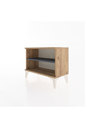 Arges Komodin Tek Raflı 60x30x48 Çam-Antrasit