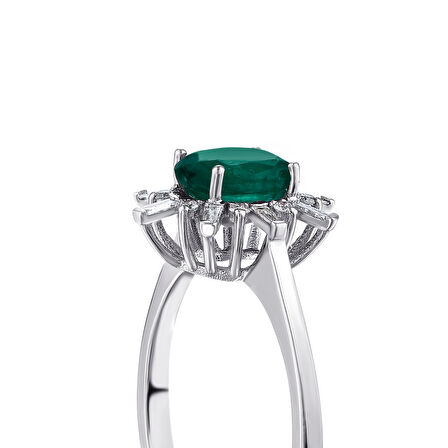 0.15 Karat Zümrüt Taşlı Pırlanta Yüzük