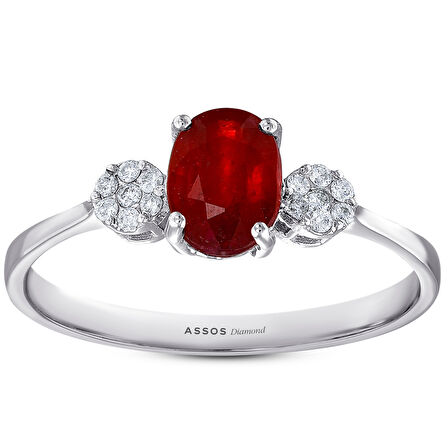 0.10 Karat Yakut Taşlı Pırlanta Yüzük