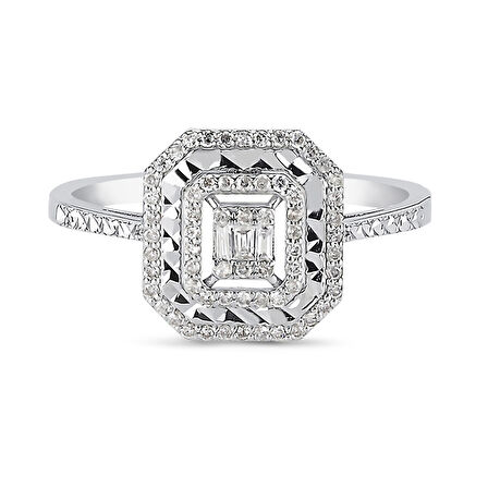 0.21 Karat Baget Pırlanta Yüzük