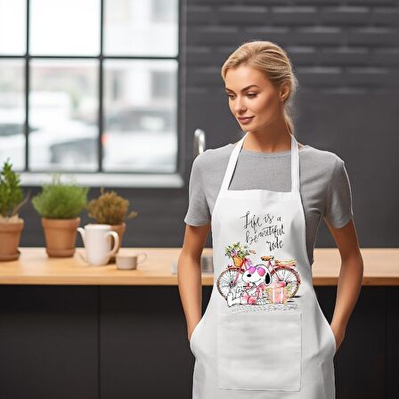 Snoopy Temalı Önlük Çok Amaçlı Kullanıma Uygun Önlük - Snoopy Apron