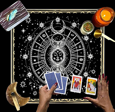 Sunak Bezi, Wiccan Malzemeleri, Spiritüel Tarot Bezi Astroloji Tarot Duvar Dekoru, Kutsal Bez