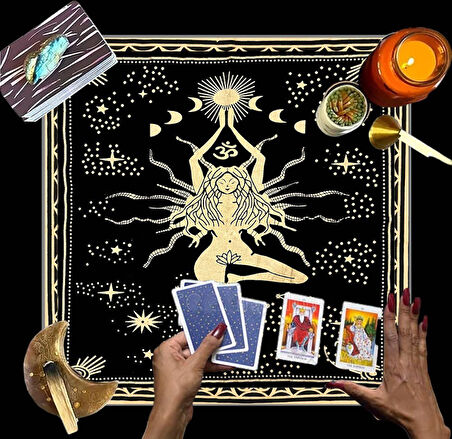 Sunak Bezi, Wiccan Malzemeleri, Spiritüel Tarot Bezi Astroloji Tarot Duvar Dekoru, Kutsal Bez