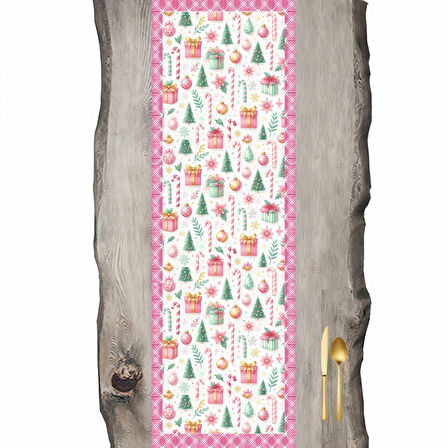 Yılbaşı, Noel, Christmas Pembe Yılbaşı ve Süsler Ranır - Runner