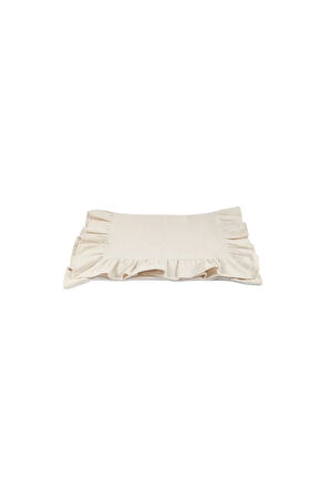 Vintage Naturel Fırfırlı Keten Runner
