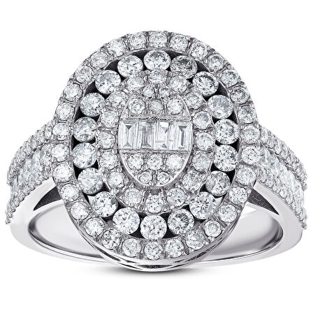 1.25 Karat Baget Taşlı Pırlanta Fantezi Yüzük