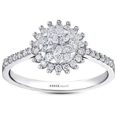 0.45 Karat Markiz Kesim Pırlanta Fantezi Yüzük