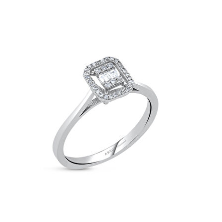 0.13 Karat Baget Taşlı Pırlanta Yüzük