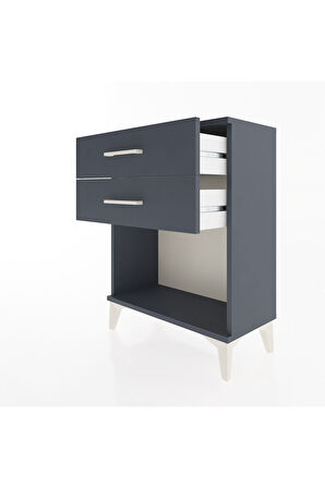 Arges Komodin 4 Çekmeceli 60x30x80 Antrasit-Antrasit