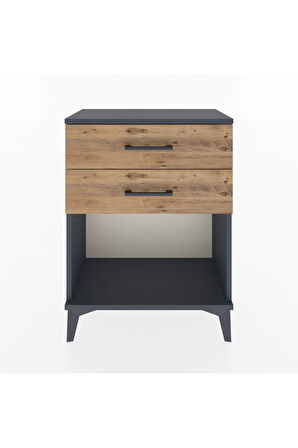 Arges Komodin 4 Çekmeceli 60x30x80 Antrasit-Çam