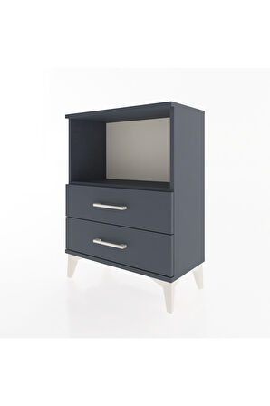 Arges Komodin 2 Çekmeceli 60x30x80 Antrasit-Antrasit