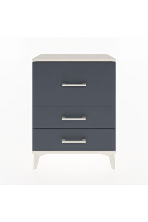 Arges Komodin Tek Raflı 2 Çekmeceli 60x30x80 Aytaşı-Antrasit