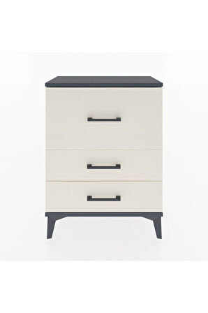 Arges Komodin Tek Raflı 2 Çekmeceli 60x30x80 Antrasit-Aytaşı