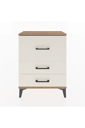 Arges Komodin Tek Raflı 2 Çekmeceli 60x30x80 Çam-Aytaşı