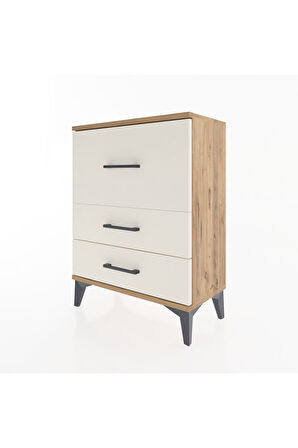 Arges Komodin Tek Raflı 2 Çekmeceli 60x30x80 Çam-Aytaşı