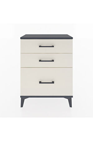 Arges Komodin 3 Çekmeceli 60x30x80 Antrasit-Aytaşı