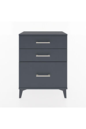 Arges Komodin 3 Çekmeceli 60x30x80 Antrasit-Antrasit