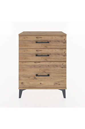 Arges Komodin 3 Çekmeceli 60x30x80 Çam-Çam