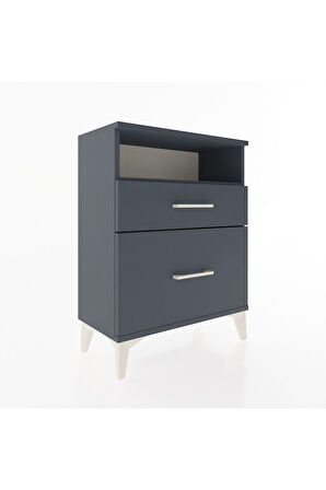 Arges Komodin 3 Çekmeceli 60x30x80 Antrasit-Antrasit