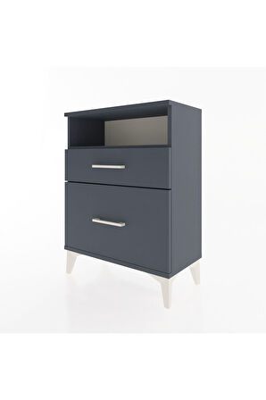 Arges Komodin 3 Çekmeceli 60x30x80 Antrasit-Antrasit