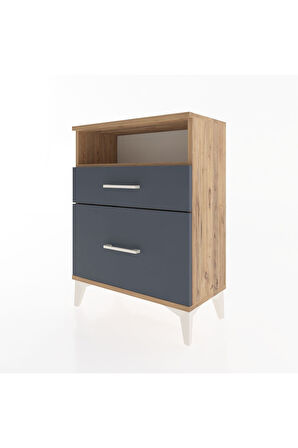 Arges Komodin 3 Çekmeceli 60x30x80 Çam-Antrasit